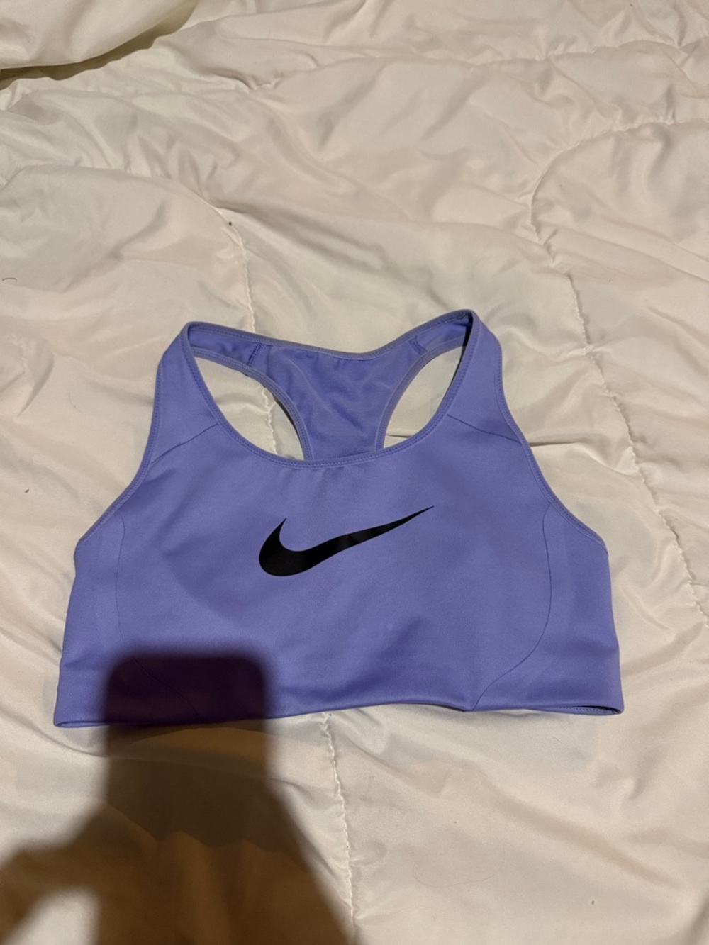 Nike Lavender Racerback Sports Bra with Black Swoosh